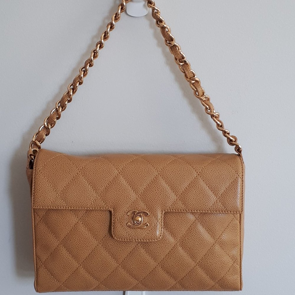 Authentic CHANEL Sac Classic Deriv Flap Purse, Bag